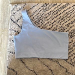 Girlfriend collective medium Bianca one shoulder sports bra